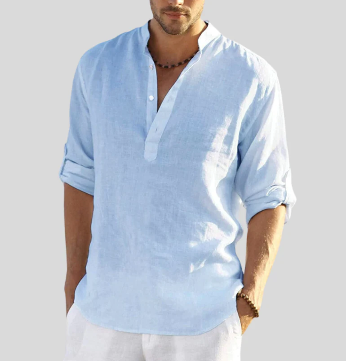 Robert – Men Linen Button-Up Shirt - Image 3