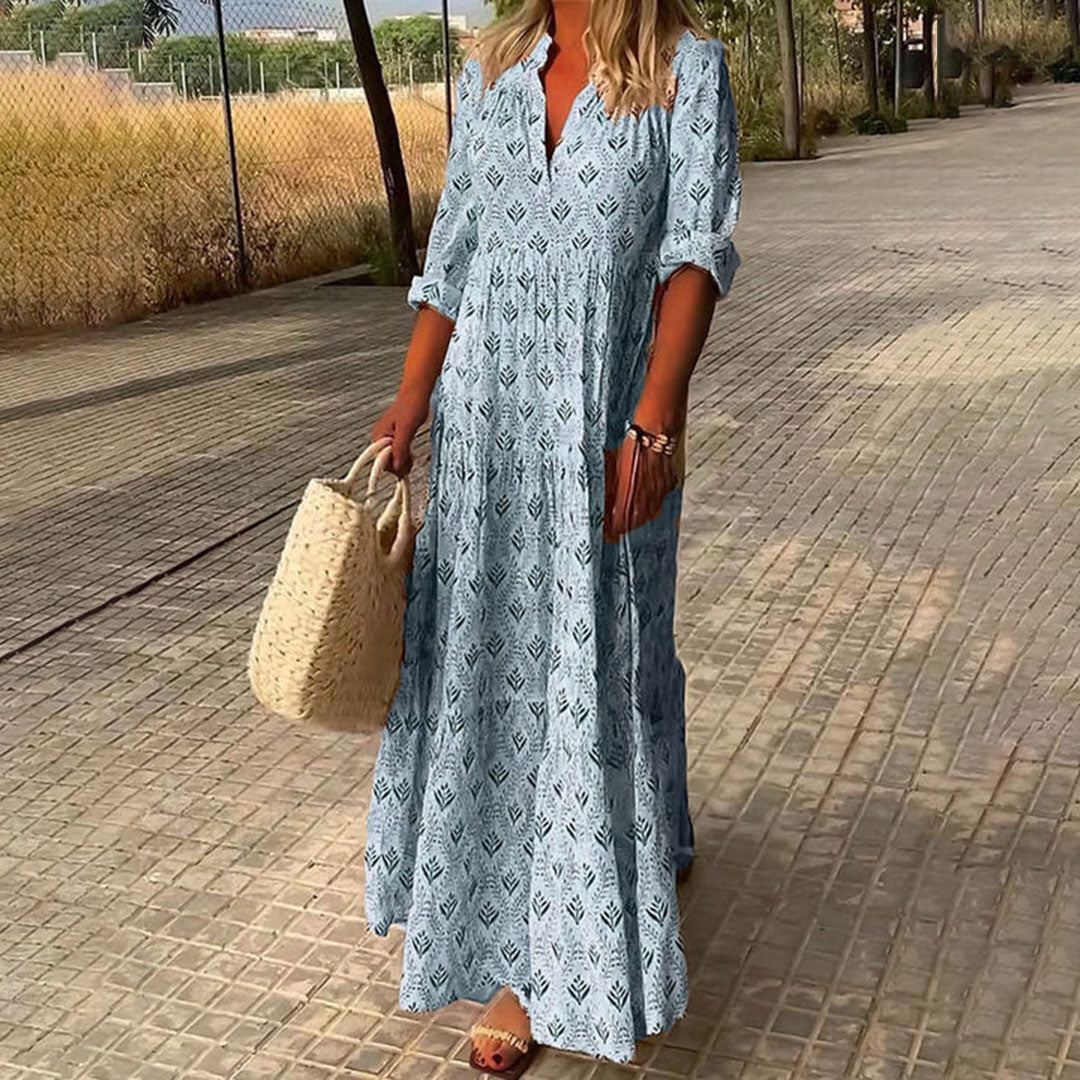 Laura – Women Floral Print Maxi Dress - Image 1