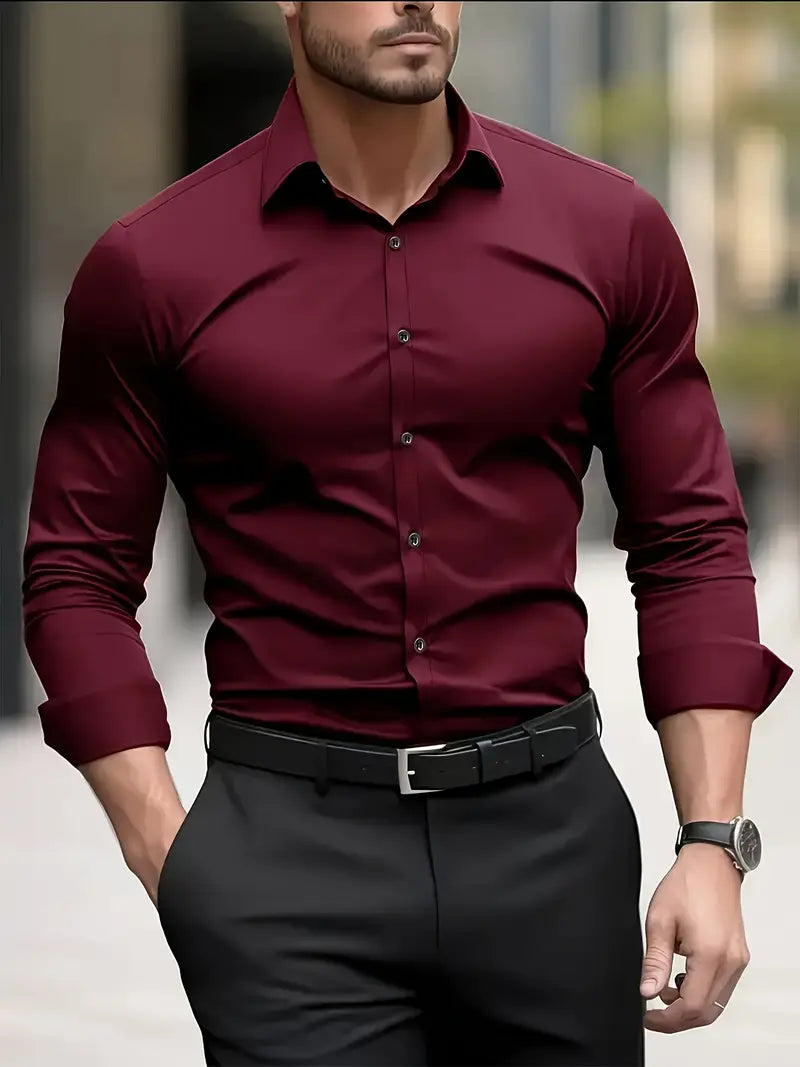 Liam – Tailored Long Sleeve Shirt for Men - Image 16