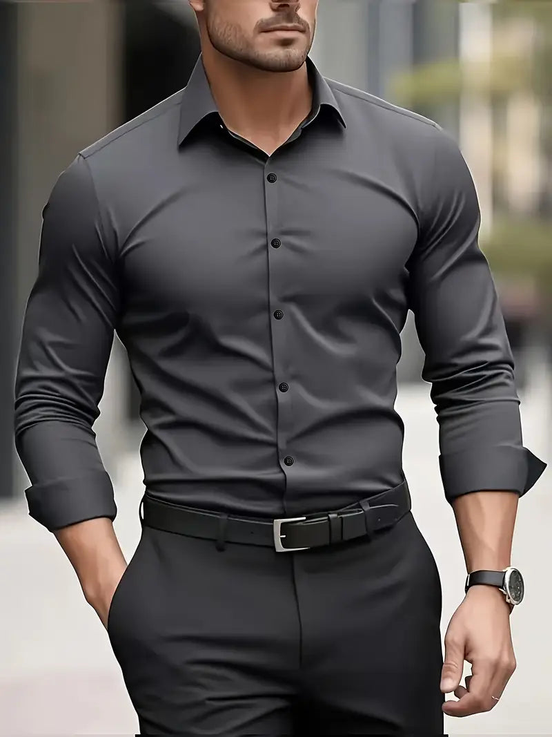 Liam – Tailored Long Sleeve Shirt for Men - Image 19