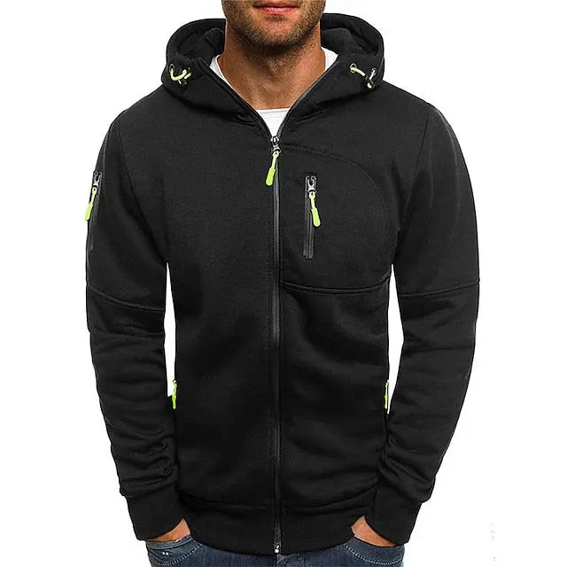 Marek – Sportlicher Hoodie mit Kapuze und Reißverschluss für Männer - 4 - Atelier-Zofia