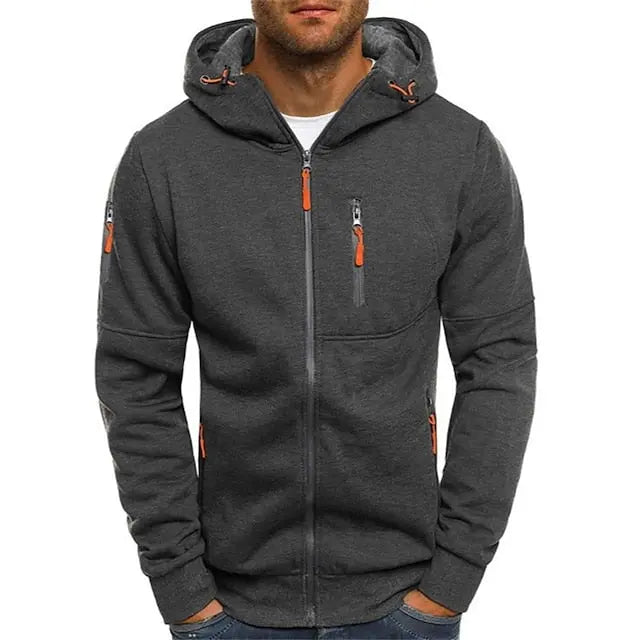 Marek – Sportlicher Hoodie mit Kapuze und Reißverschluss für Männer - 5 - Atelier-Zofia