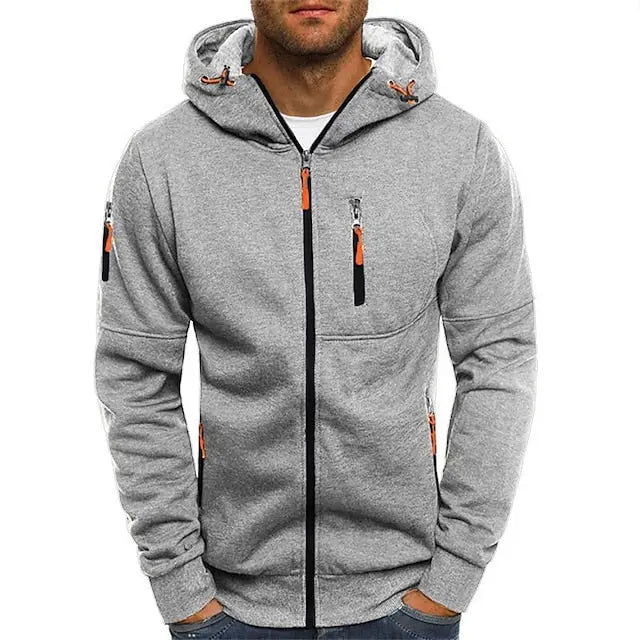 Marek – Sportlicher Hoodie mit Kapuze und Reißverschluss für Männer - 9 - Atelier-Zofia