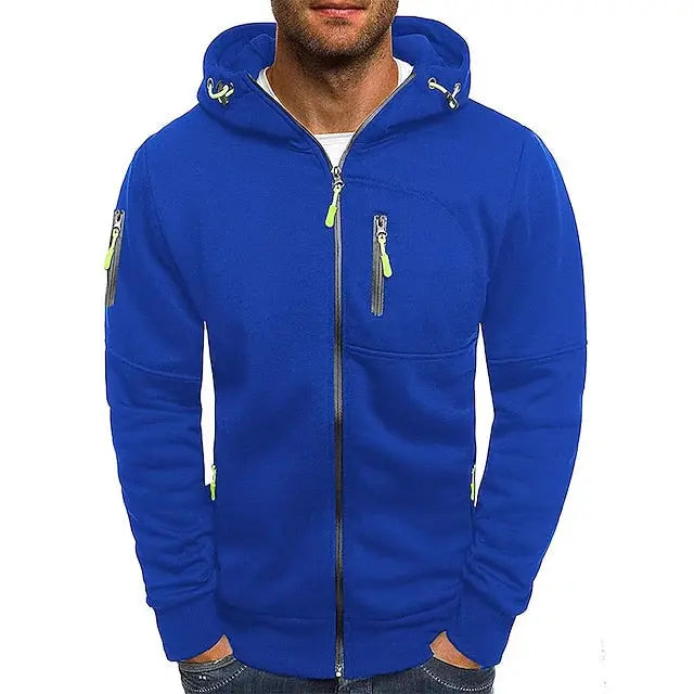 Marek – Sportlicher Hoodie mit Kapuze und Reißverschluss für Männer - 8 - Atelier-Zofia