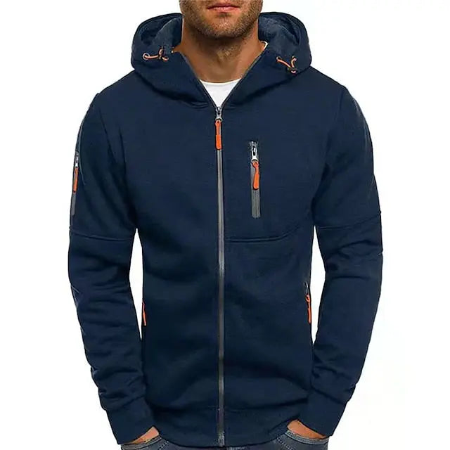 Marek – Sportlicher Hoodie mit Kapuze und Reißverschluss für Männer - 2 - Atelier-Zofia
