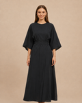 Isabella – Elegantes Damenkleid mit Gürtel und Laternenärmeln