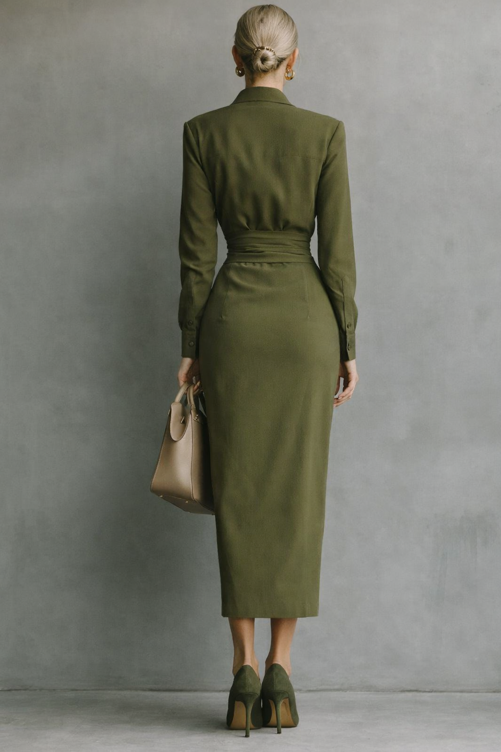 Elena – Elegantes Damen-Midikleid mit Wickeloptik