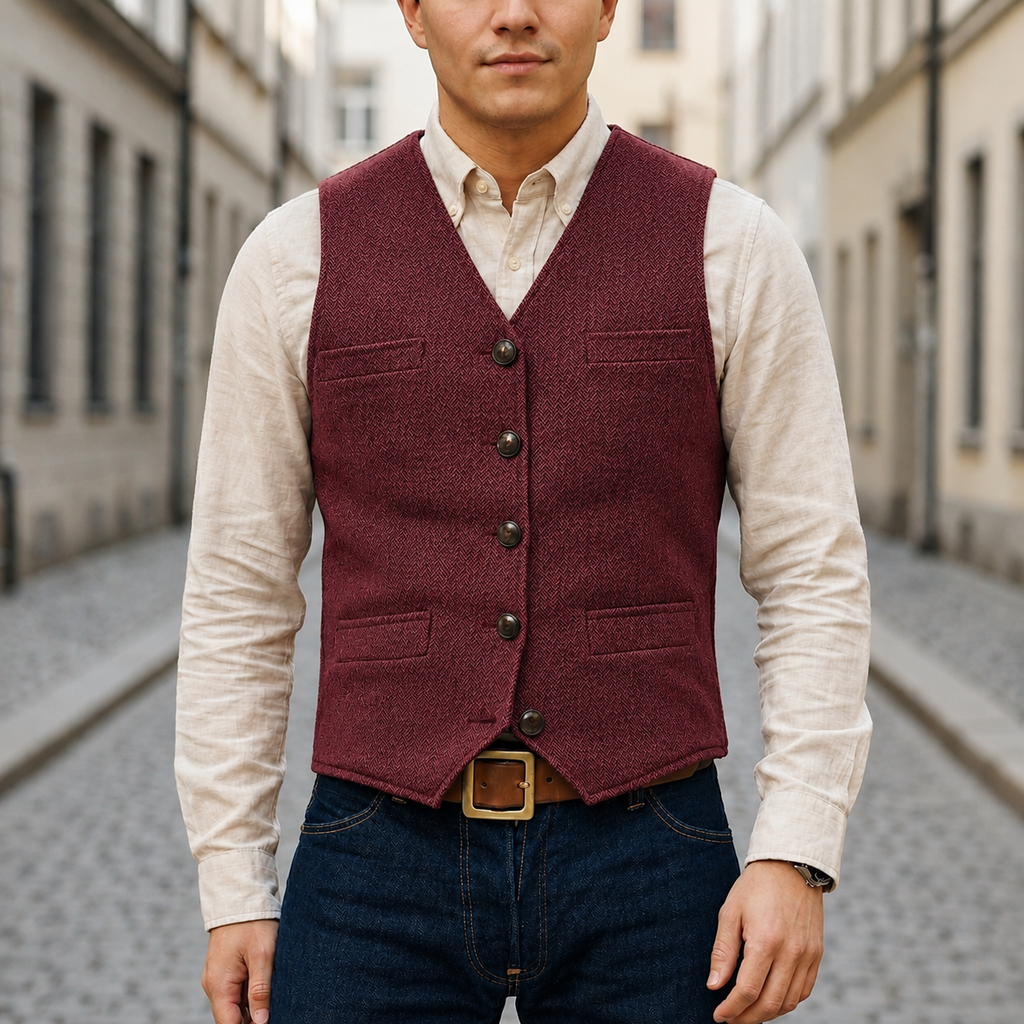 Adrian – Klassische Tweedweste für Herren