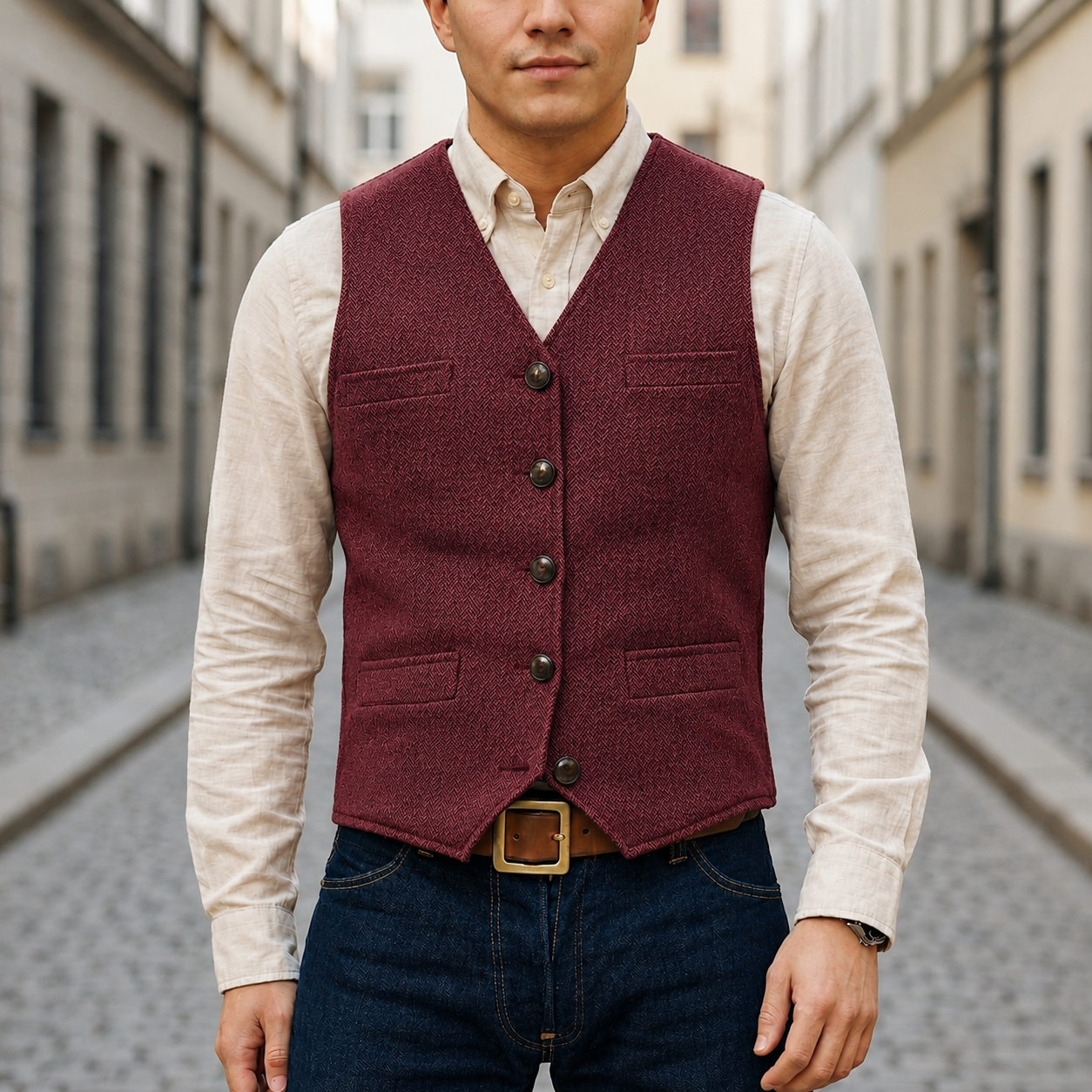 Adrian – Klassische Tweedweste für Herren
