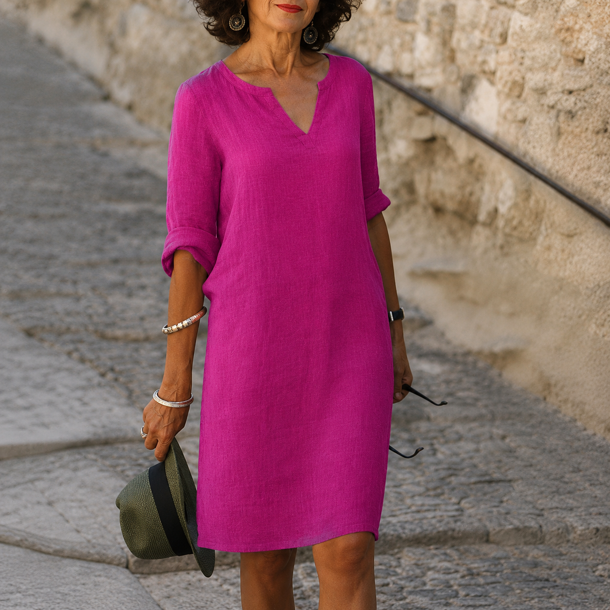 Clara –  V-Ausschnitt Sommerkleid