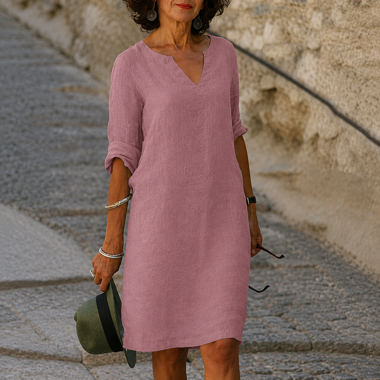 Clara –  V-Ausschnitt Sommerkleid
