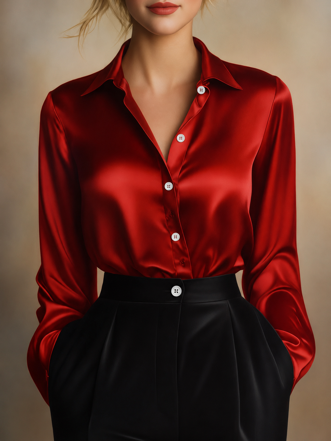 Vanessa – Elegante Satinbluse für Damen