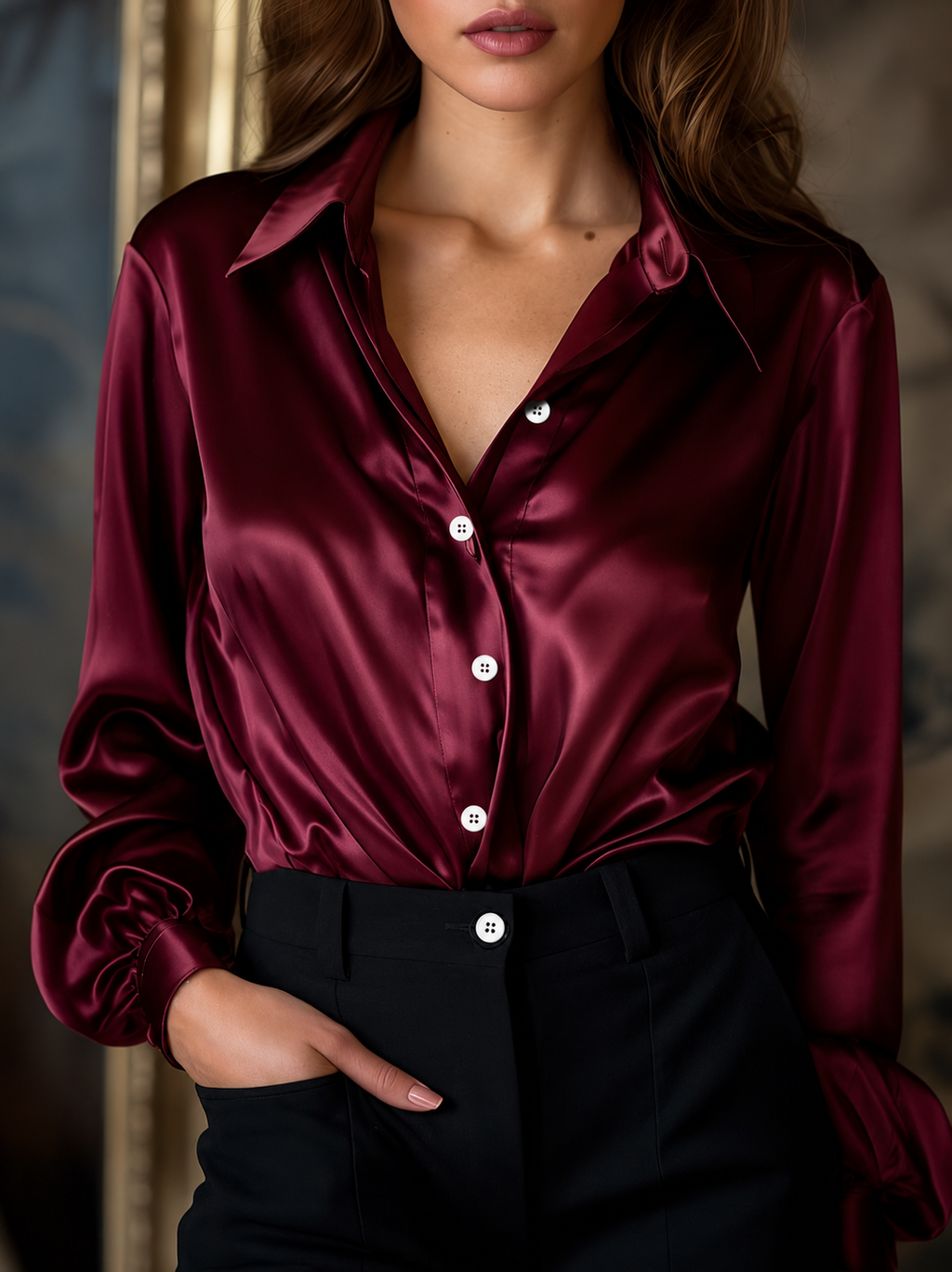 Vanessa – Elegante Satinbluse für Damen