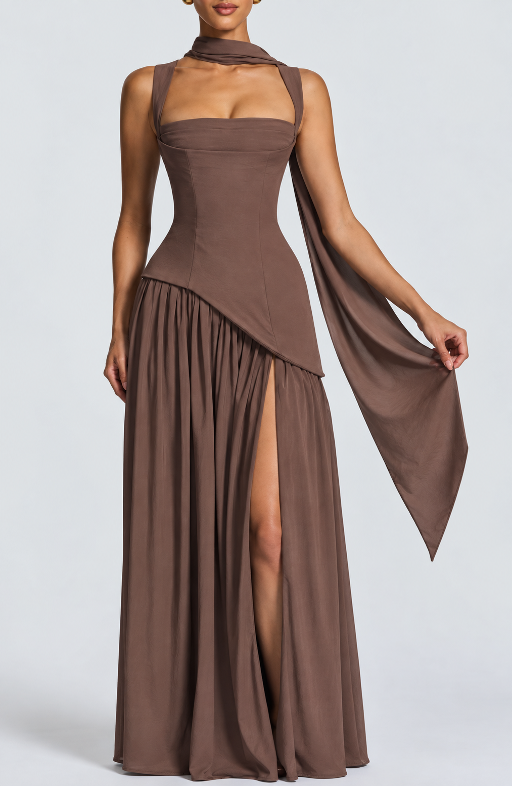 Elegantes Maxi-Abendkleid für Damen mit fließendem Saum | A&Z
