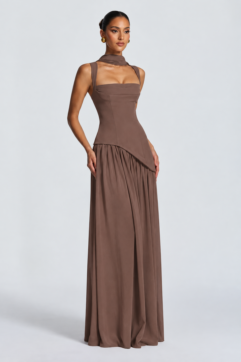 Elegantes Maxi-Abendkleid für Damen mit fließendem Saum | A&Z