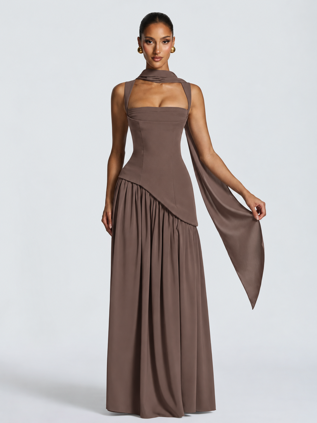 Elegantes Maxi-Abendkleid für Damen mit fließendem Saum | A&Z