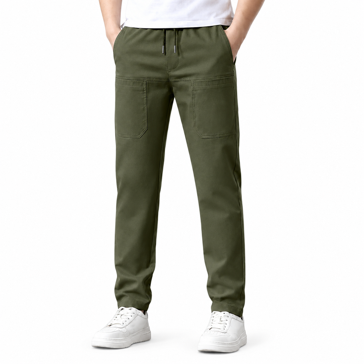 Herren Cargo Pants schwarz mit praktischen Taschen und flexiblem Schnitt - 1 - Atelier-Zofia