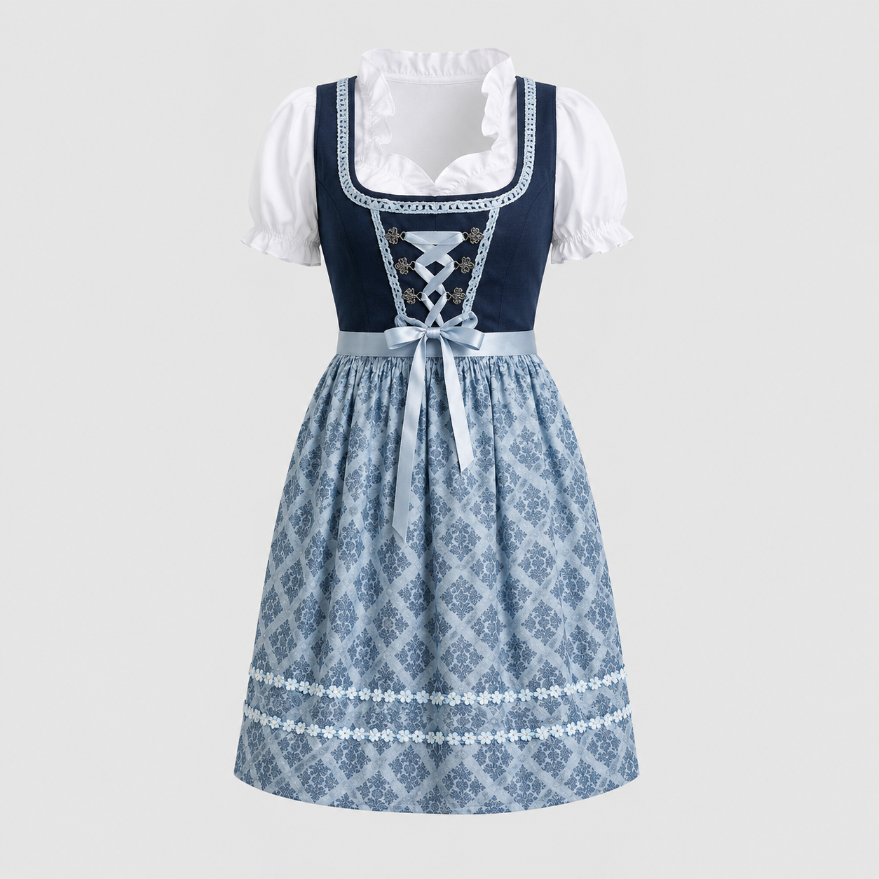 Charmantes Dirndl für Damen mit Rüschenärmeln und Schürze | A&Z