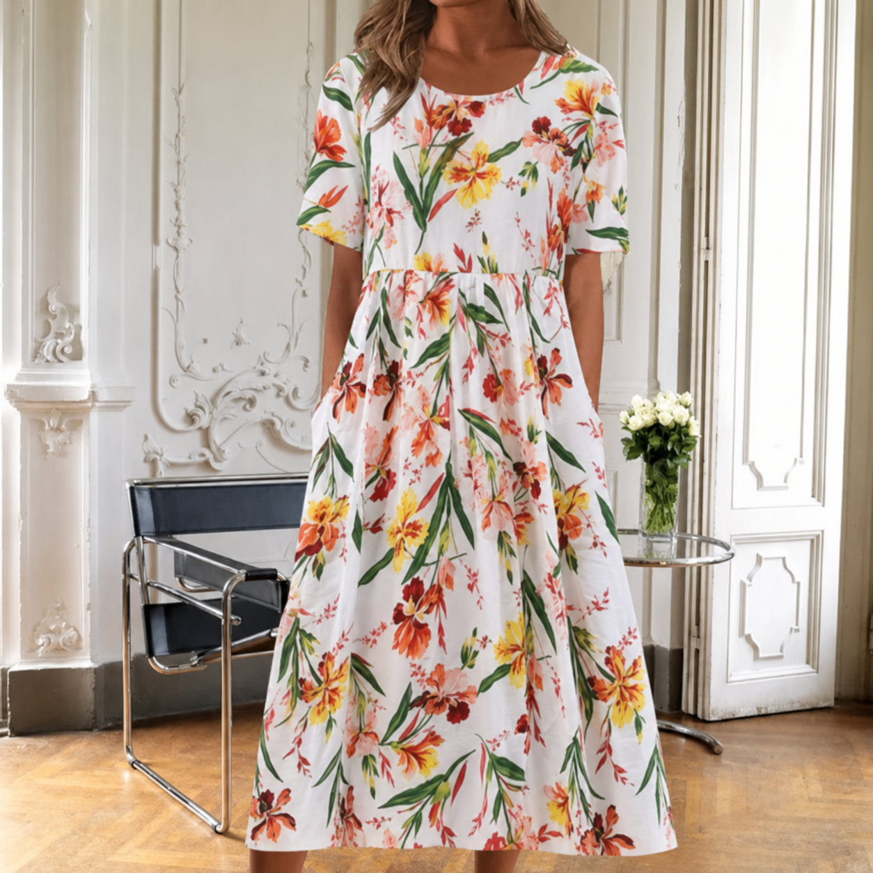 Verena – Maxikleid für Damen mit Blumenmuster