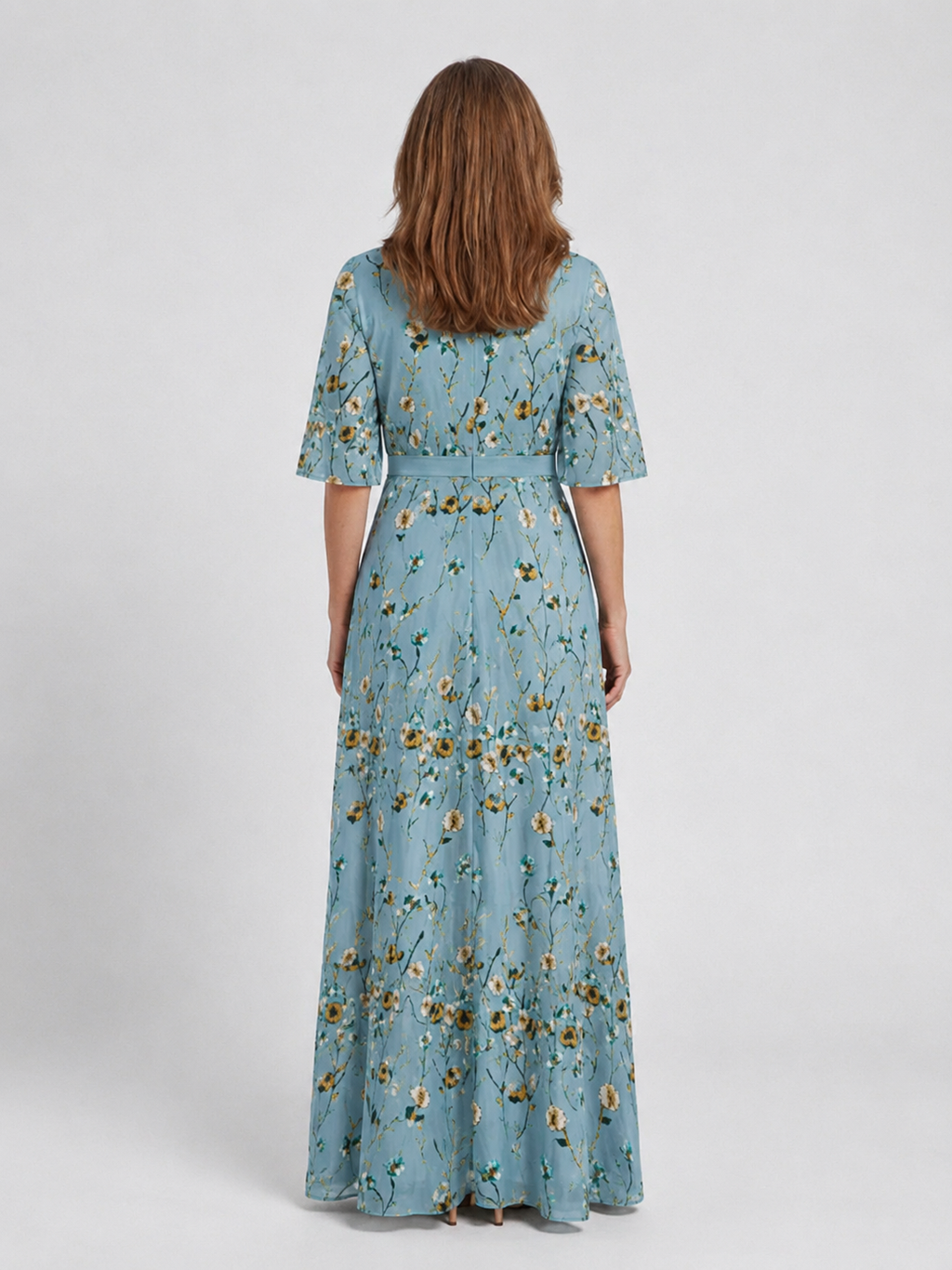 Isabella – Elegantes Blumenkleid mit V-Ausschnitt für Damen