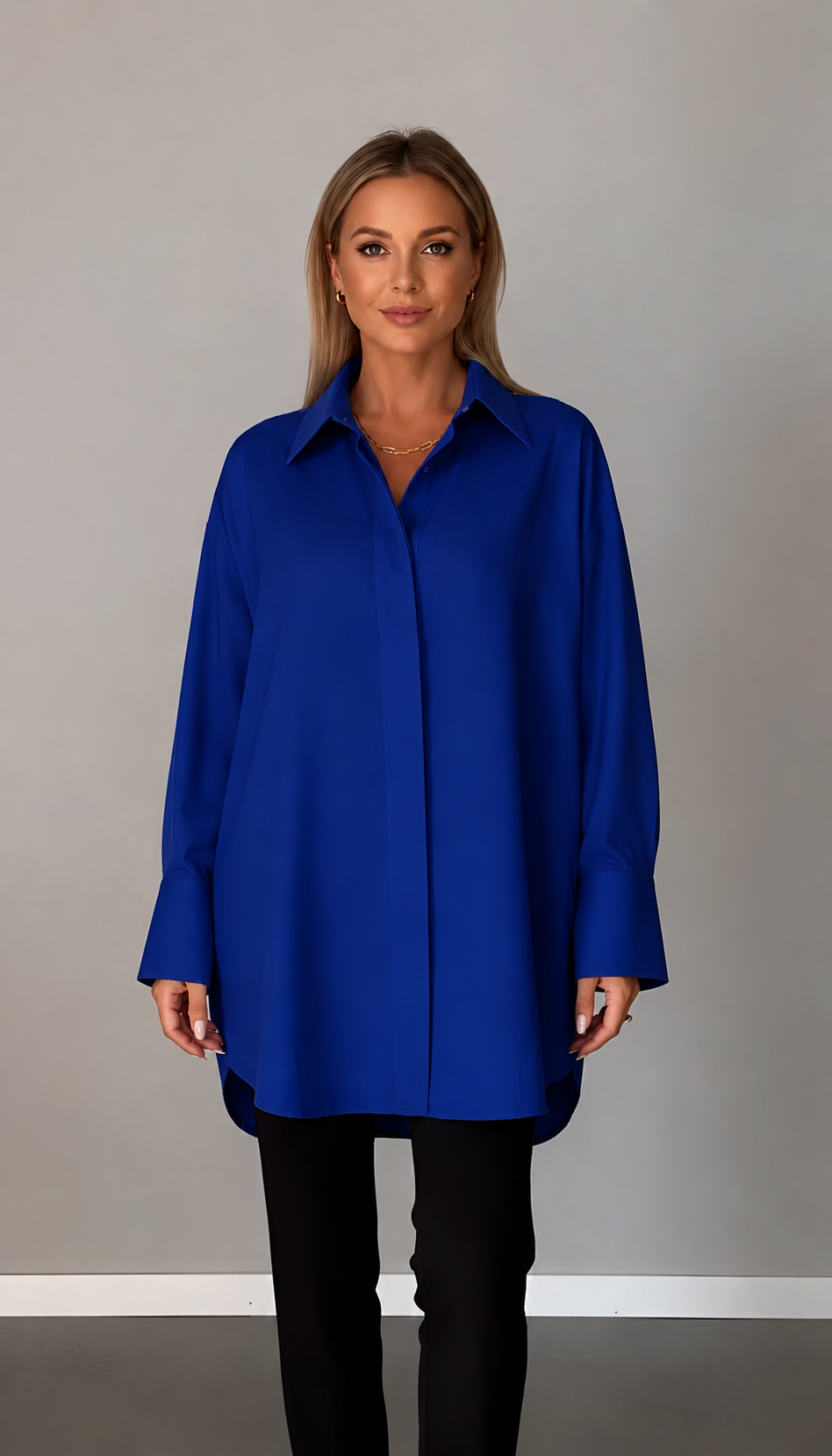 Lisa – Elegantes Oversize-Baumwollhemd mit klassischem Kragen für Damen