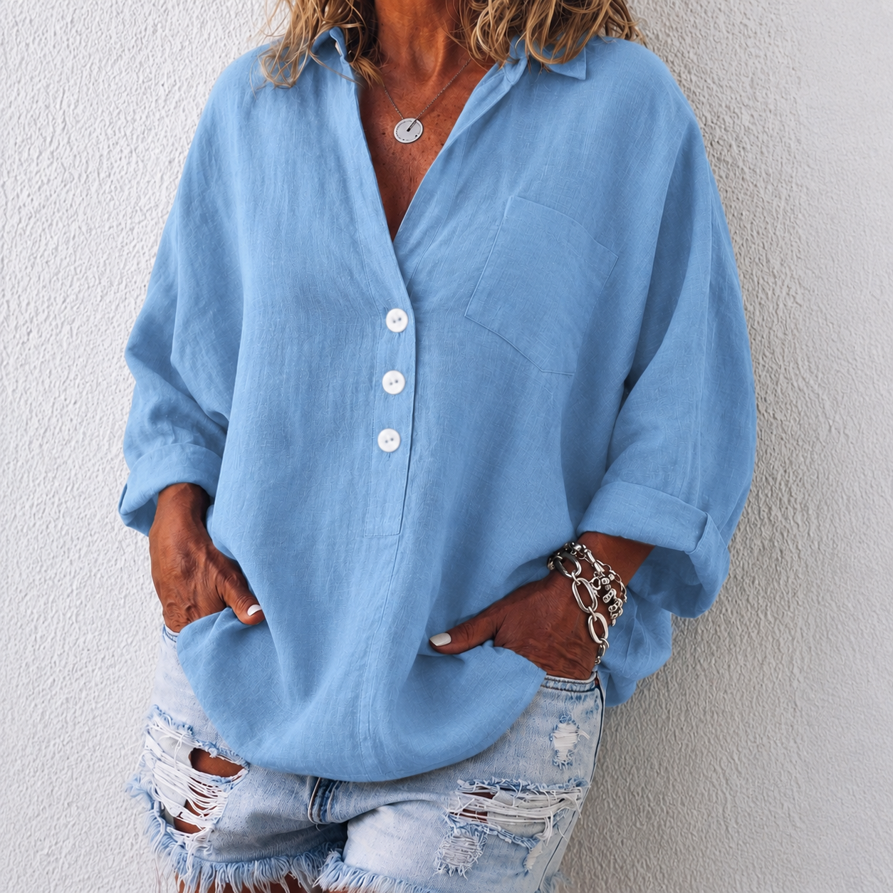 Lena – Bequeme Leinenbluse