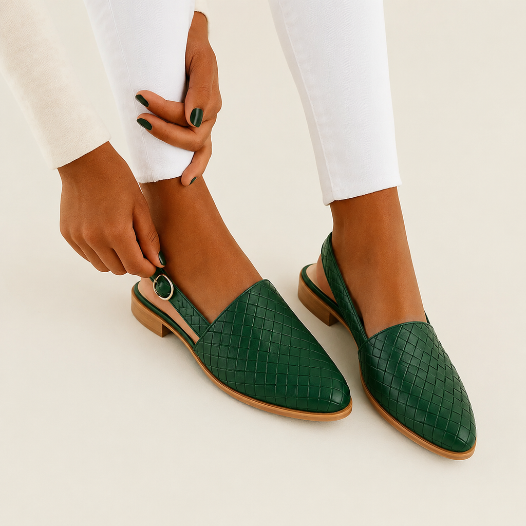 Lily –  Bequeme gewebte Slingback-Ballerinas