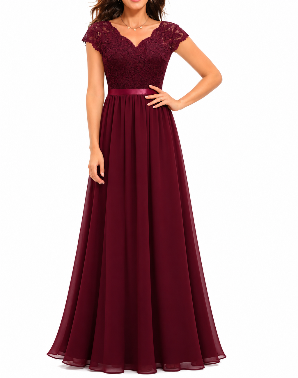 Sandra – Elegantes Abendkleid aus Spitze für Damen