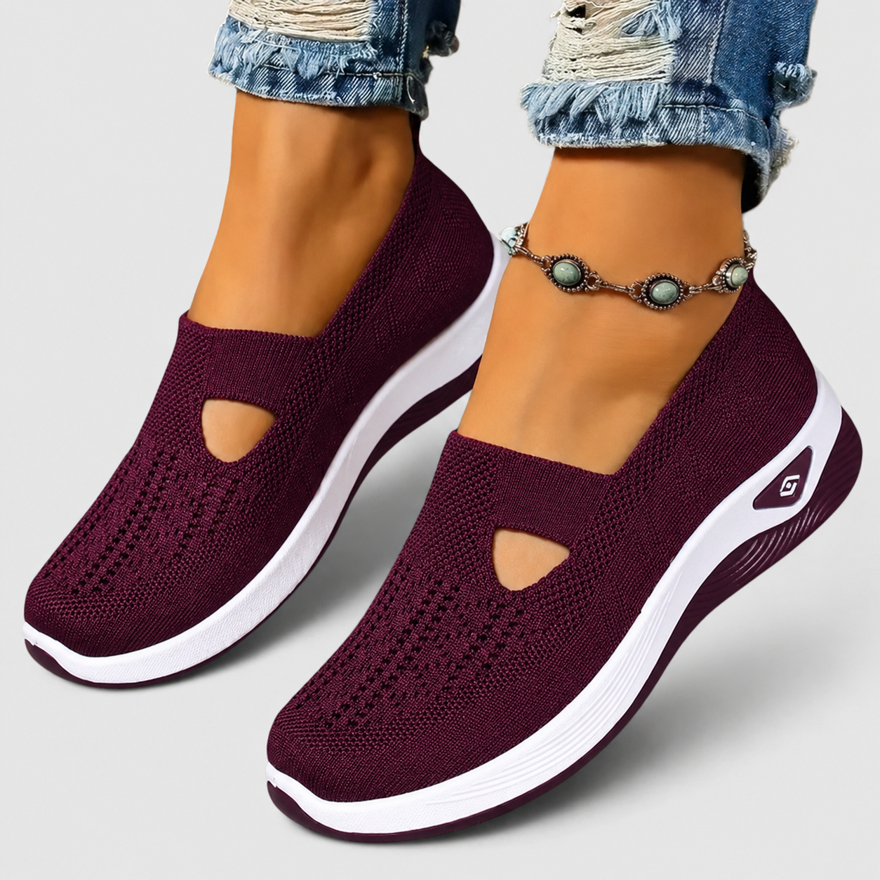 Emilia – Damen-Walkingsneaker aus Mesh zum Hineinschlüpfen
