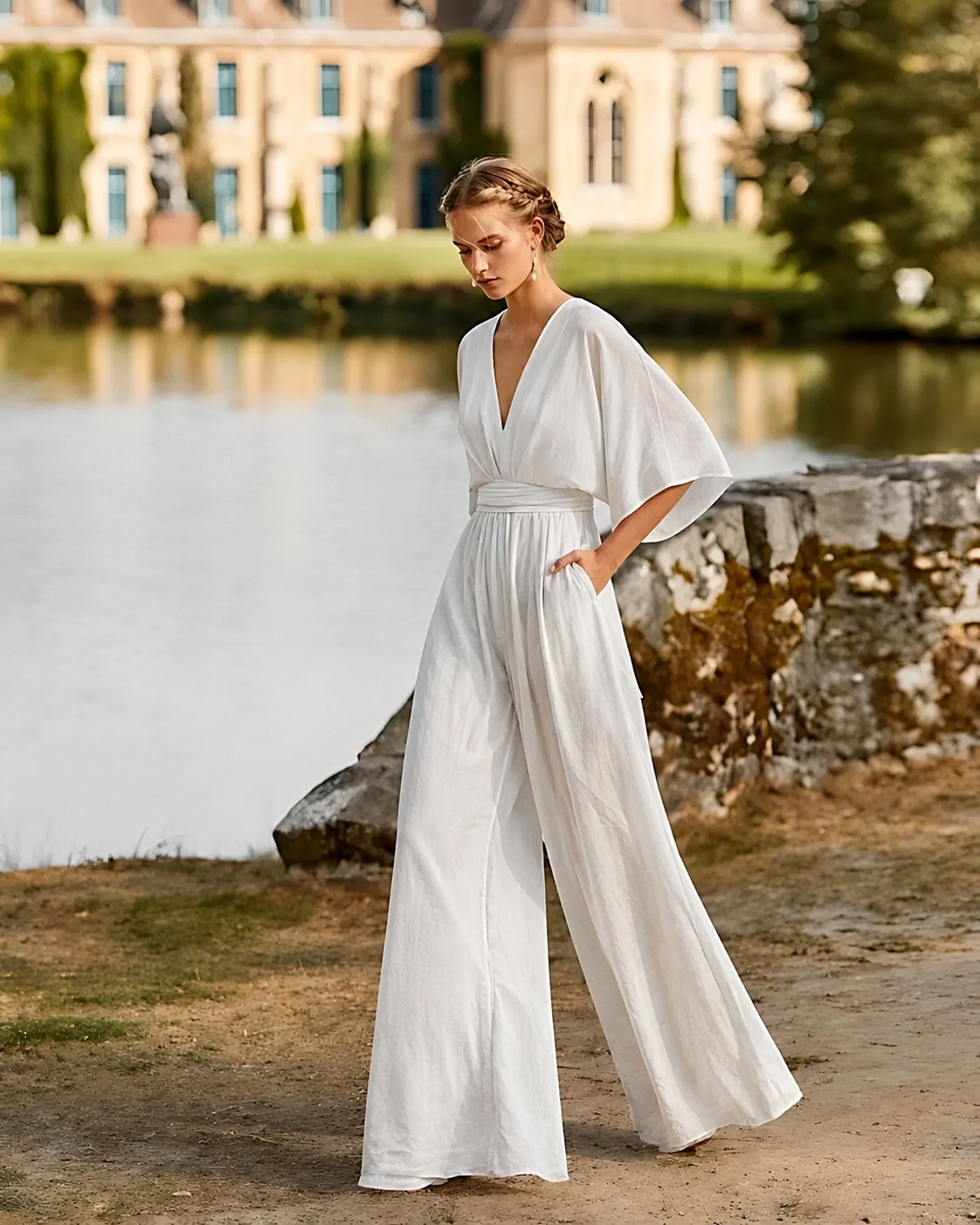 Mila – Eleganter Jumpsuit mit weitem Bein für Damen