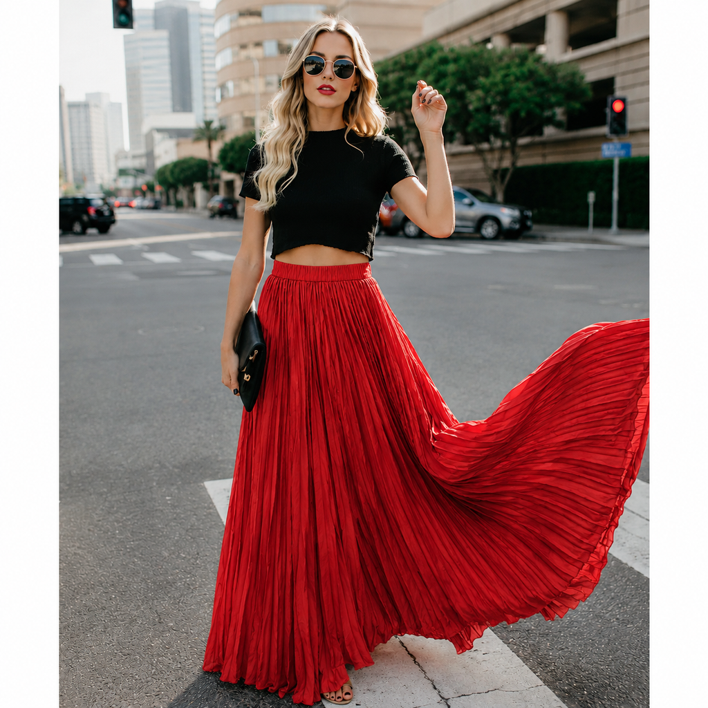 Jana – Plissierter Damen Maxi-Rock
