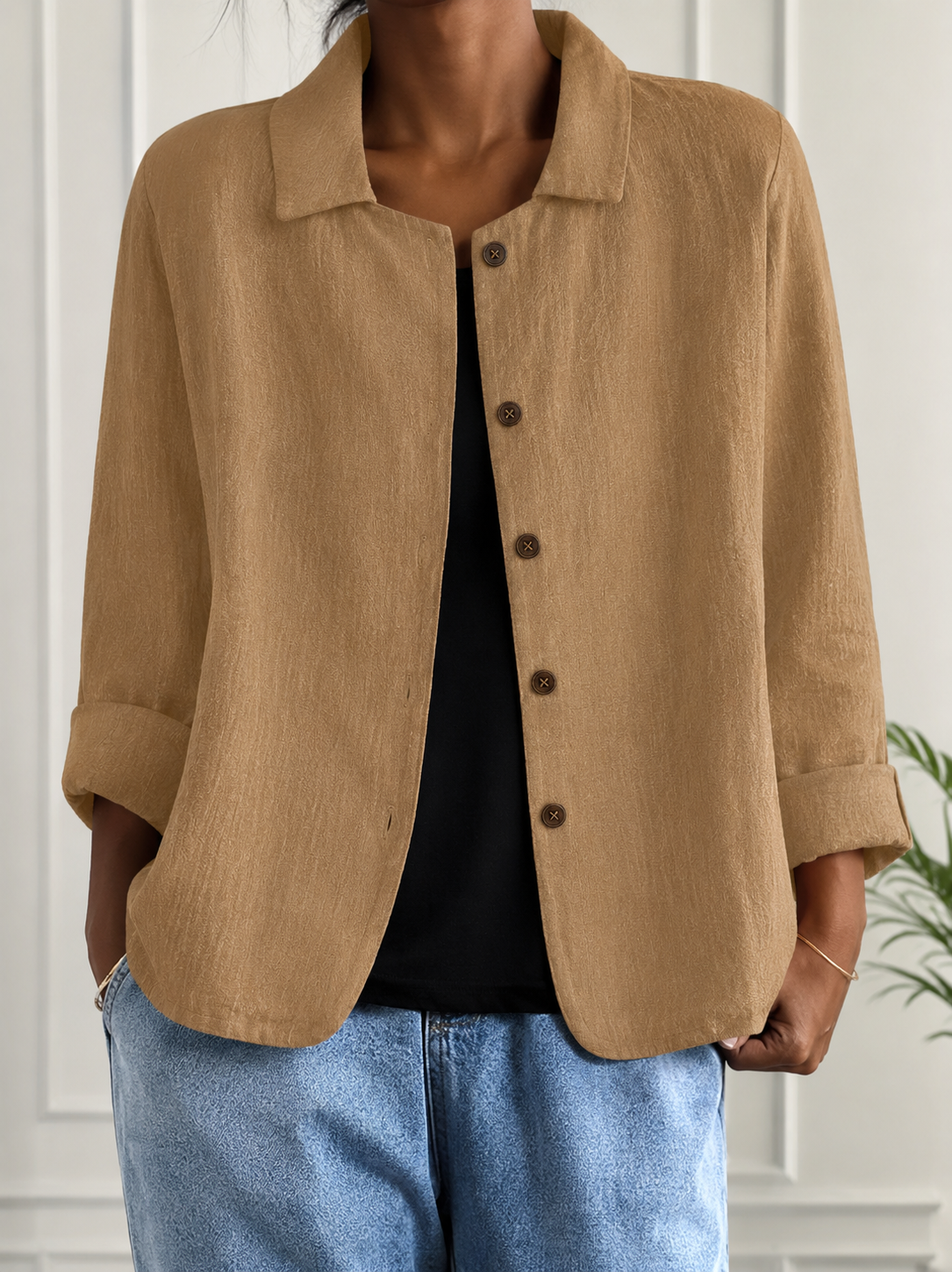 Clara – Damenjacke mit Knopfleiste