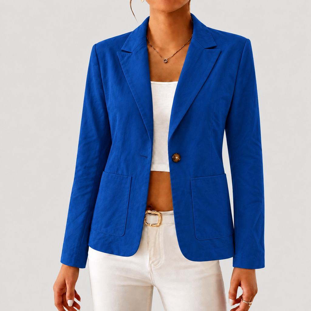 Modischer Damenblazer im taillierten Schnitt mit elegantem Revers | A&Z