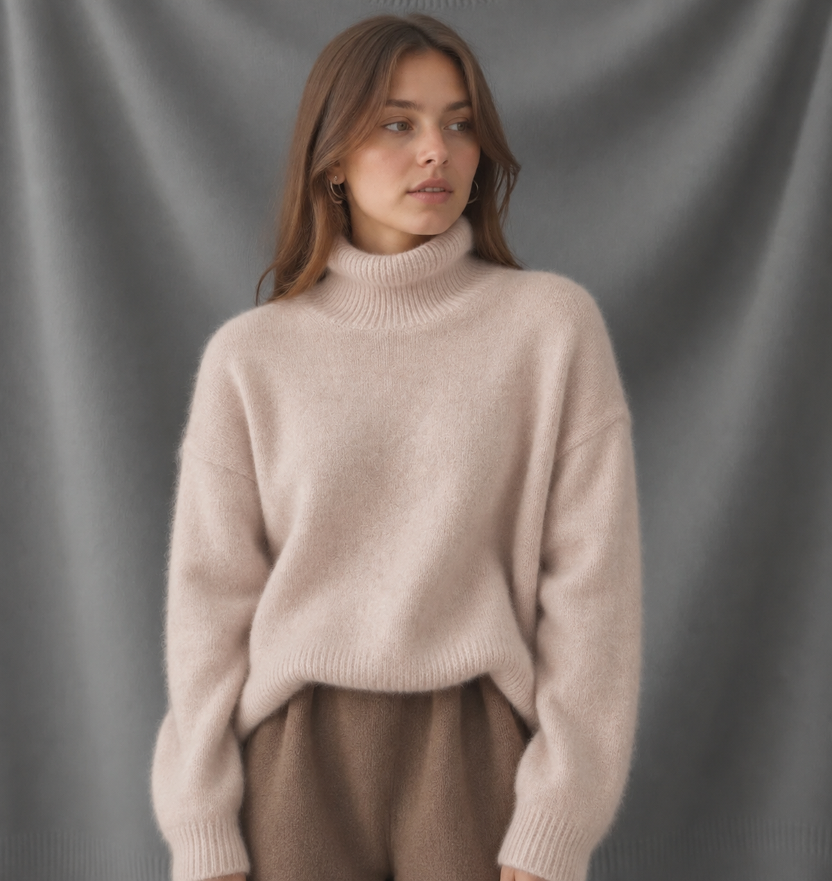 Eleganter Oversize-Kaschmirpullover für Damen mit Rollkragen | A&Z