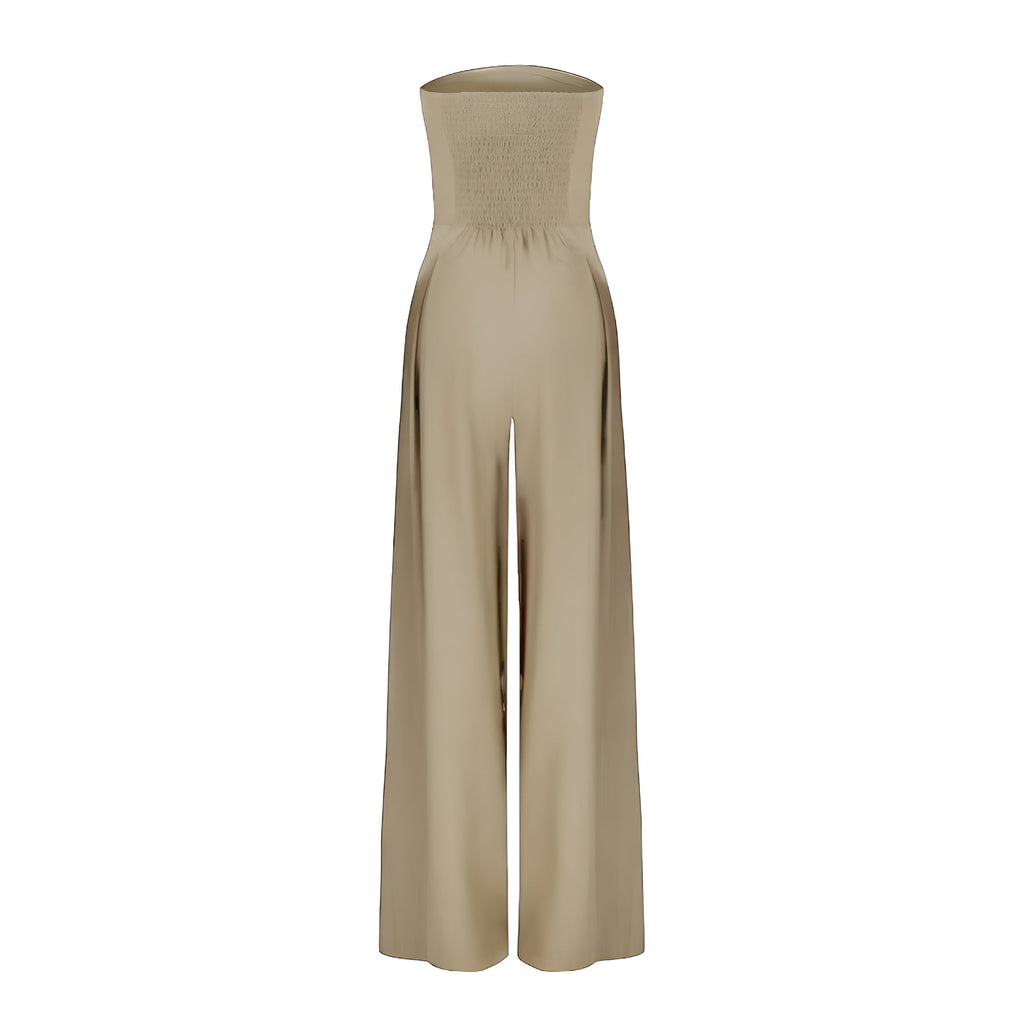 Stylischer trägervoller Jumpsuit für Damen mit weitem Bein und praktischen Taschen - J&B - 4 - Atelier-Zofia