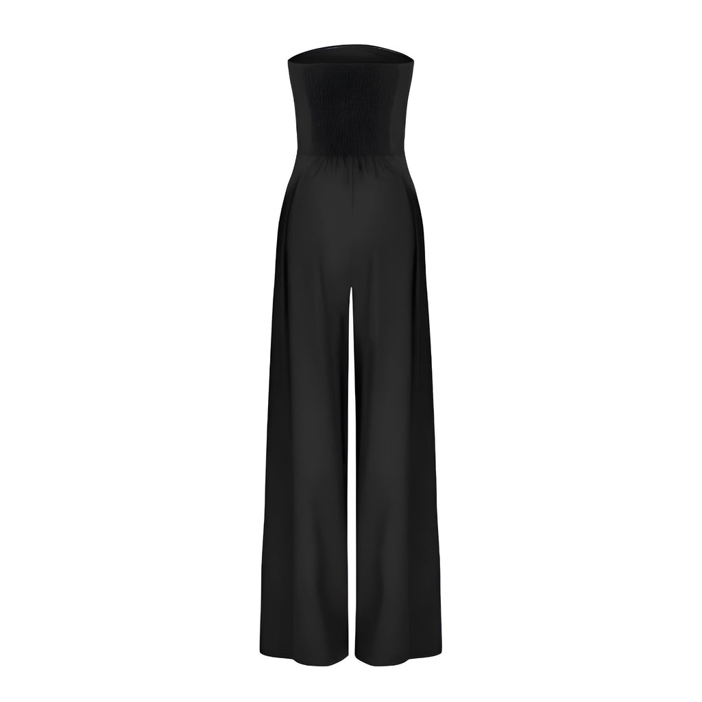 Stylischer trägervoller Jumpsuit für Damen mit weitem Bein und praktischen Taschen - J&B - 6 - Atelier-Zofia