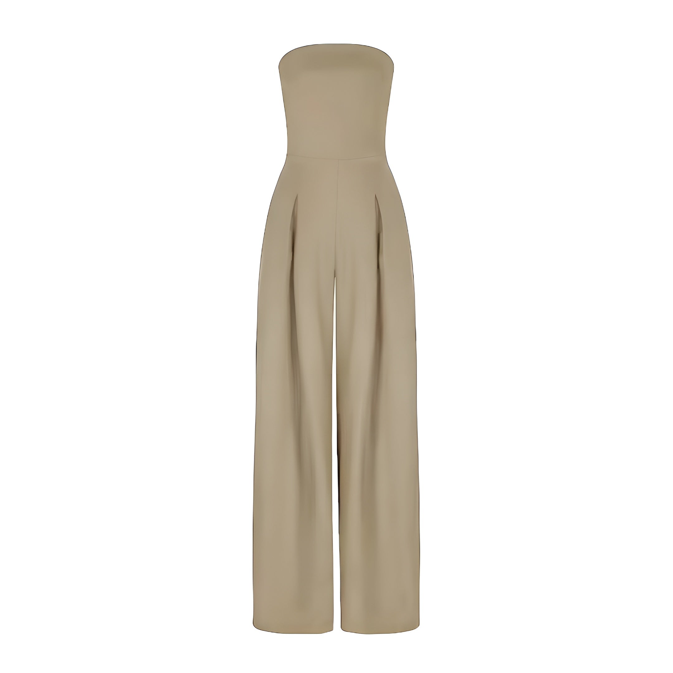 Stylischer trägervoller Jumpsuit für Damen mit weitem Bein und praktischen Taschen - J&B - 5 - Atelier-Zofia