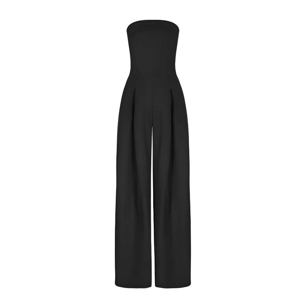 Stylischer trägervoller Jumpsuit für Damen mit weitem Bein und praktischen Taschen - J&B - 7 - Atelier-Zofia