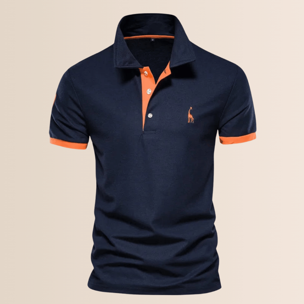 Oliver – Men's Cotton Polo Shirt with Stand-Up Collar - Image 2