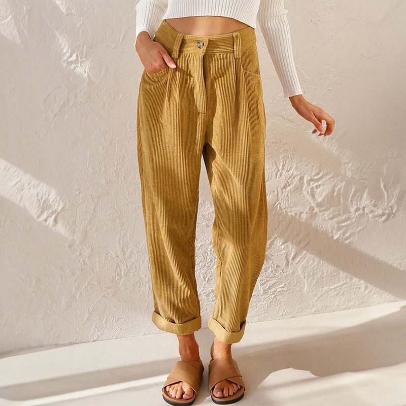 Isabela – Hochgeschnittene Damenhose mit schmal zulaufendem Bein