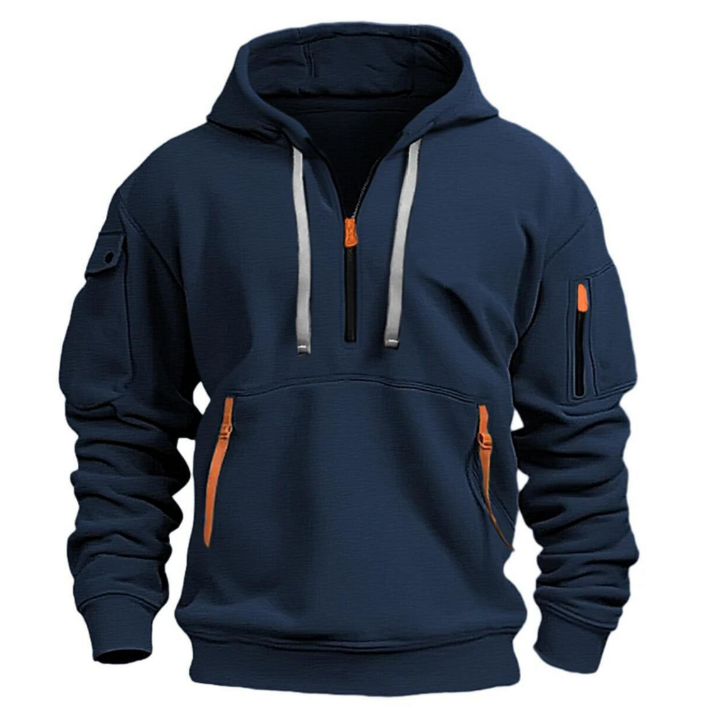 Stylischer Hoodie für Herren mit praktischen Reißverschlusstaschen – J&B - 1 - Atelier-Zofia