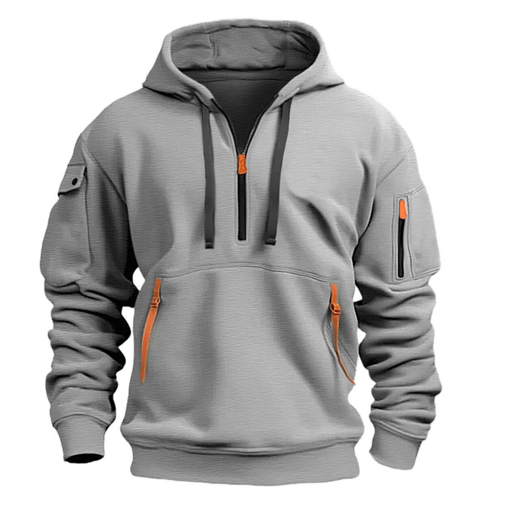 Stylischer Hoodie für Herren mit praktischen Reißverschlusstaschen – J&B - 2 - Atelier-Zofia
