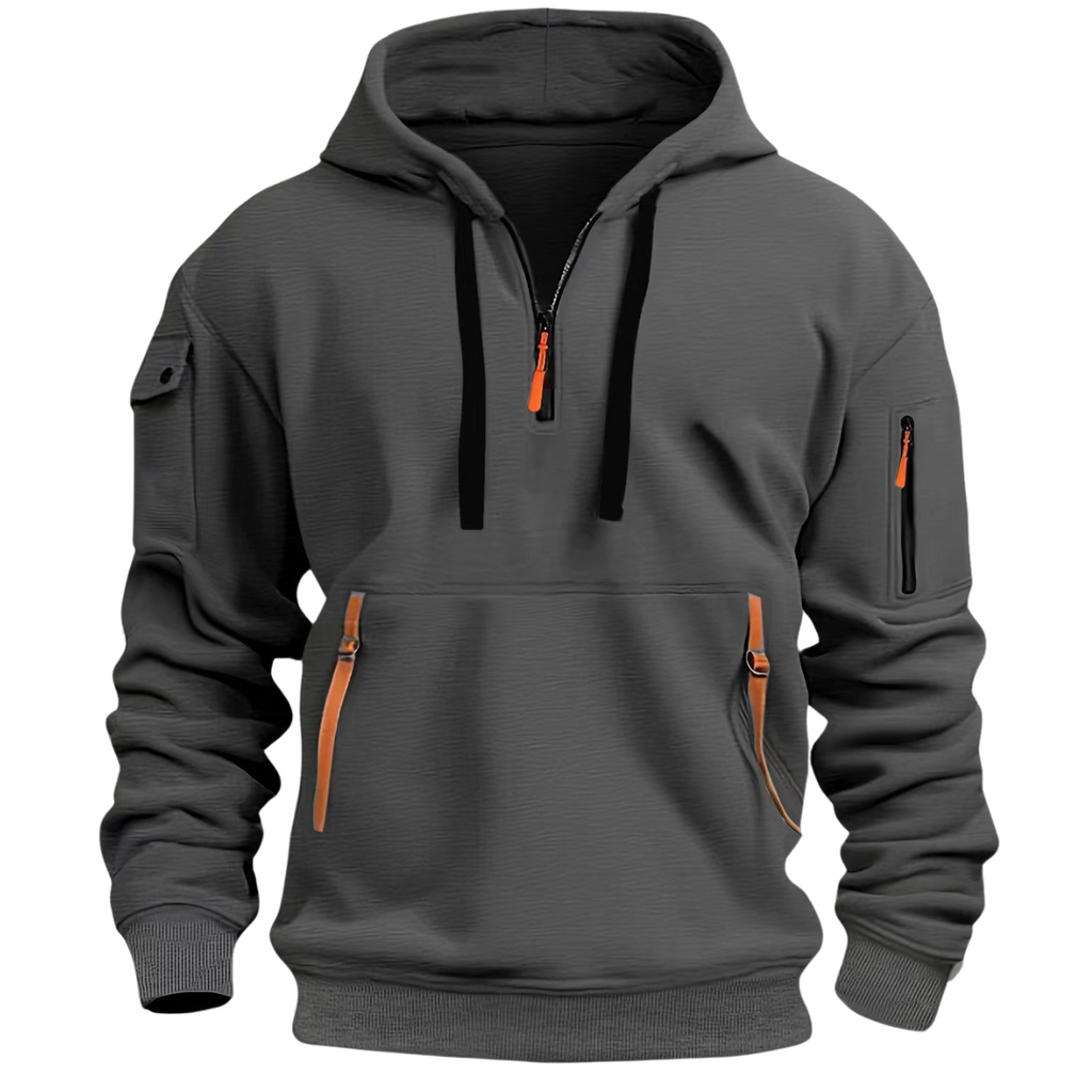 Stylischer Hoodie für Herren mit praktischen Reißverschlusstaschen – J&B - 5 - Atelier-Zofia
