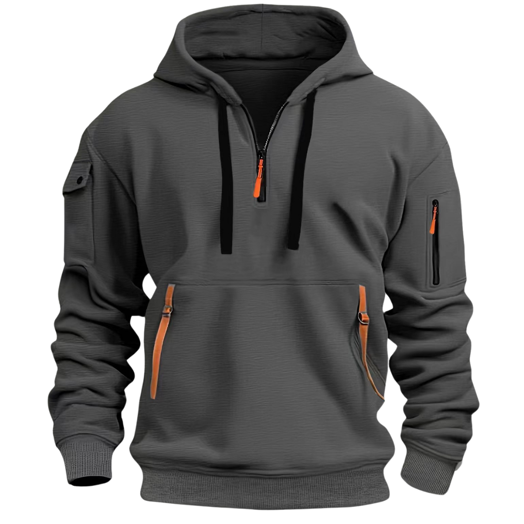 Stylischer Hoodie für Herren mit praktischen Reißverschlusstaschen – J&B - 5 - Atelier-Zofia