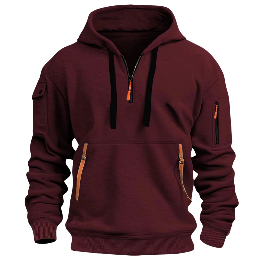Stylischer Hoodie für Herren mit praktischen Reißverschlusstaschen – J&B - 6 - Atelier-Zofia