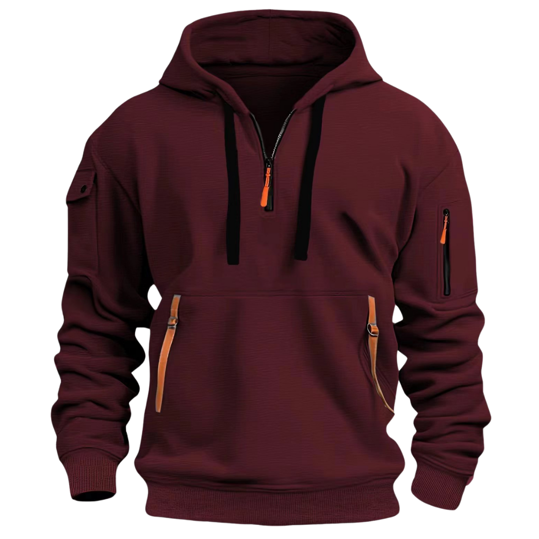 Stylischer Hoodie für Herren mit praktischen Reißverschlusstaschen – J&B - 6 - Atelier-Zofia