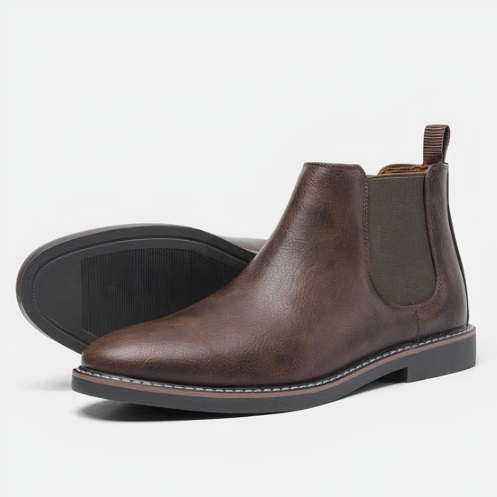 Herren Chelsea Boots in Braun mit bequemen elastischen Einsätzen - J&B - 3 - Atelier-Zofia