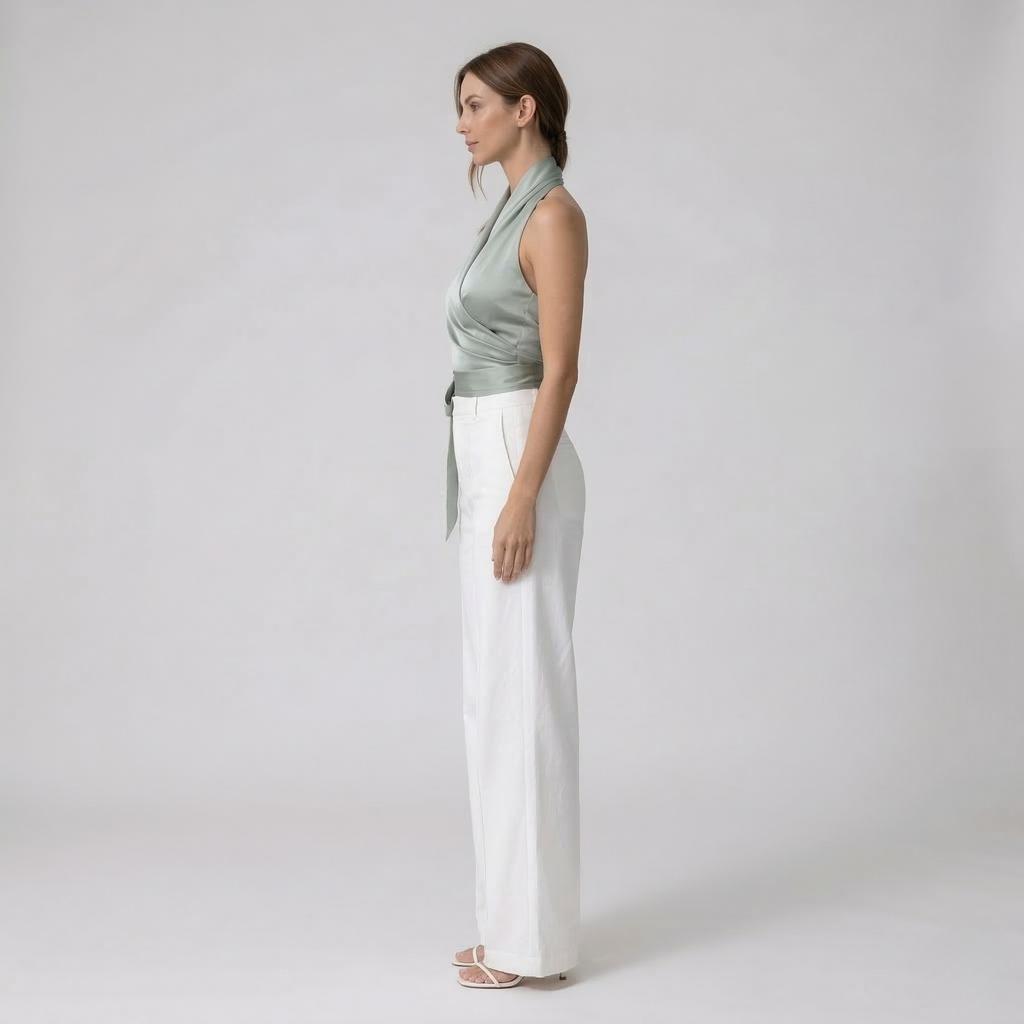 Susanne – Elegant Halter Neck Top with Belt for Women - Image 2