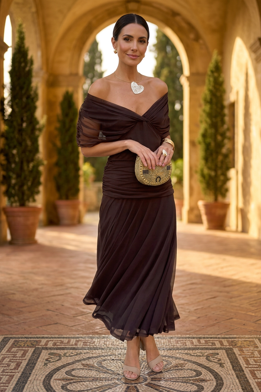 Stefanie – Off-the-shoulder with a Flared Hem Dress - Image 4