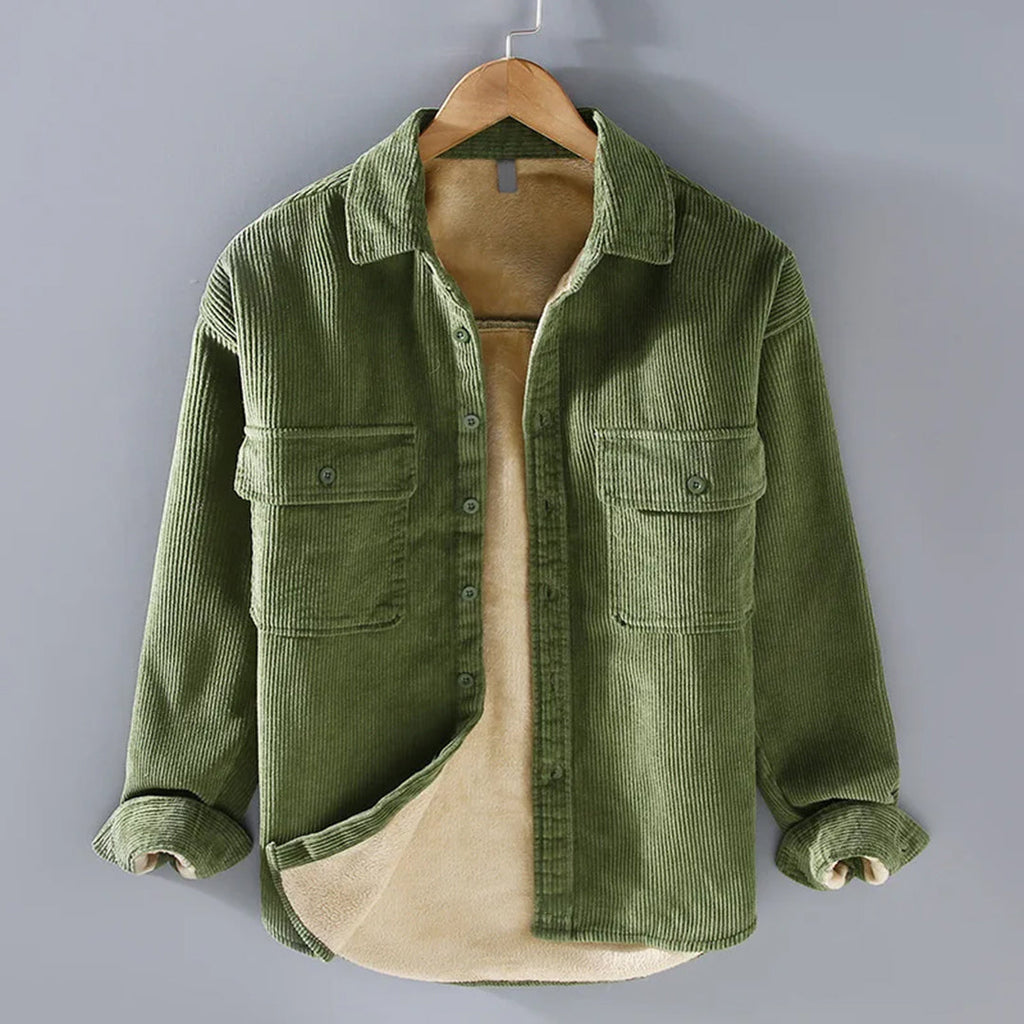 Elegante Herren Cordjacke mit Knöpfen und praktischen Taschen - J&B - 4 - Atelier-Zofia